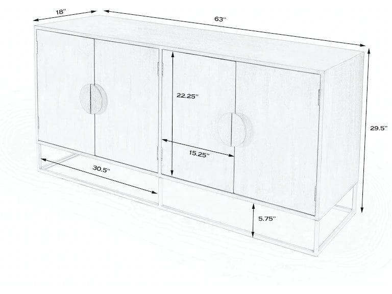 Butler Specialty Company Lennasa Wooden 63" Sideboard, White 5581288