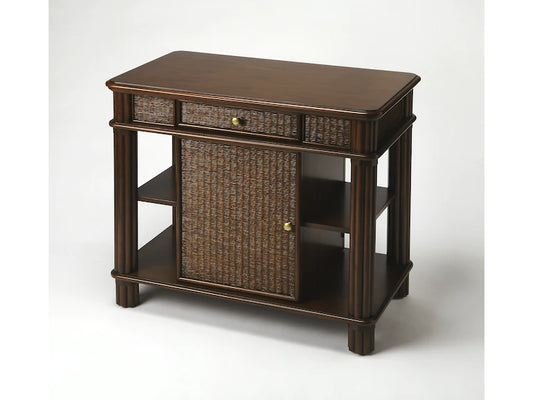 Butler Specialty Company Falmouth Rattan Kitchen Island, Dark Brown 9369399