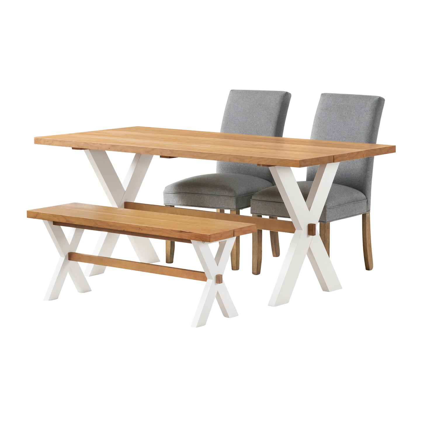 ALATERRE Chelsea 72" Dining Table with Bench, Set of 2 ACCH01264WH