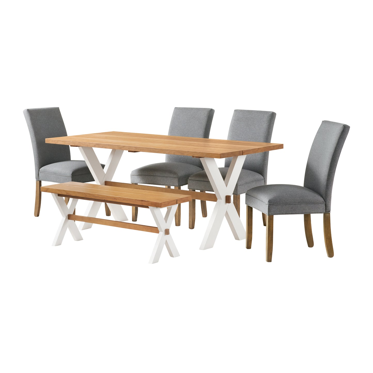 ALATERRE Chelsea 72" Dining Table with Bench, Set of 2 ACCH01264WH