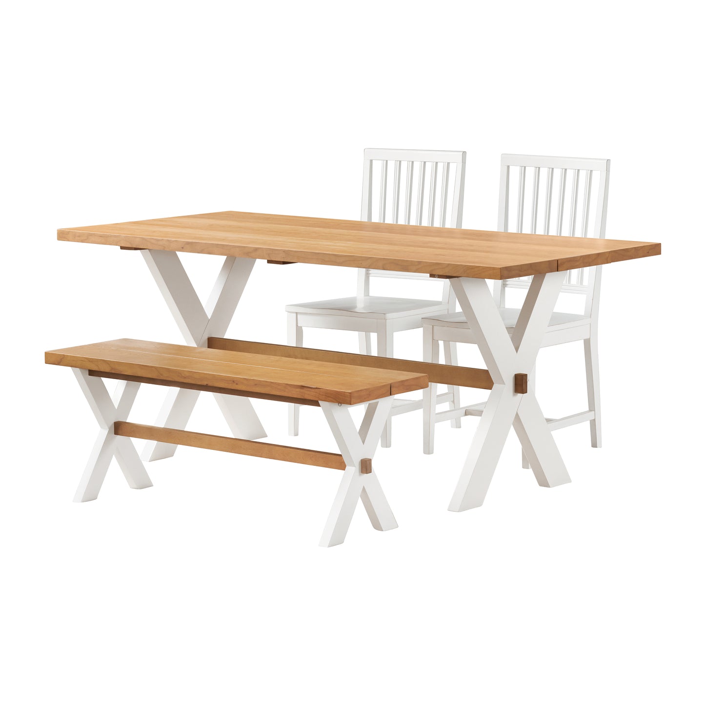 ALATERRE Chelsea 72" Dining Table with Bench, Set of 2 ACCH01264WH