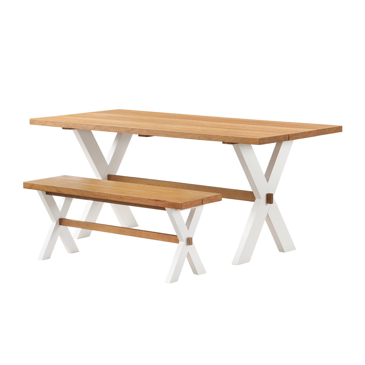 ALATERRE Chelsea 72" Dining Table with Bench, Set of 2 ACCH01264WH