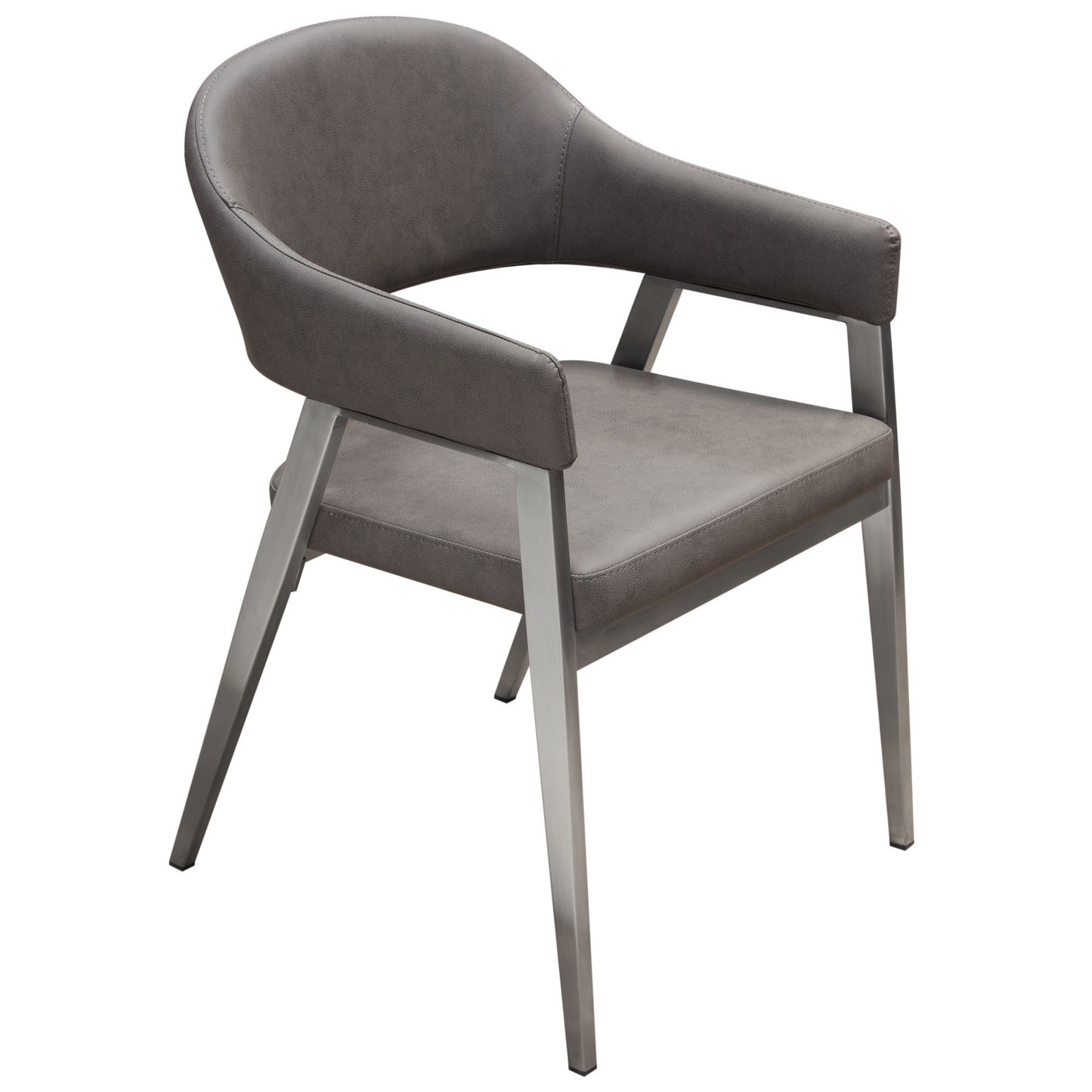 Adele Set of Two Dining/Accent Chairs in Leatherette w/ Brushed Stainless Steel Leg by Diamond Sofa