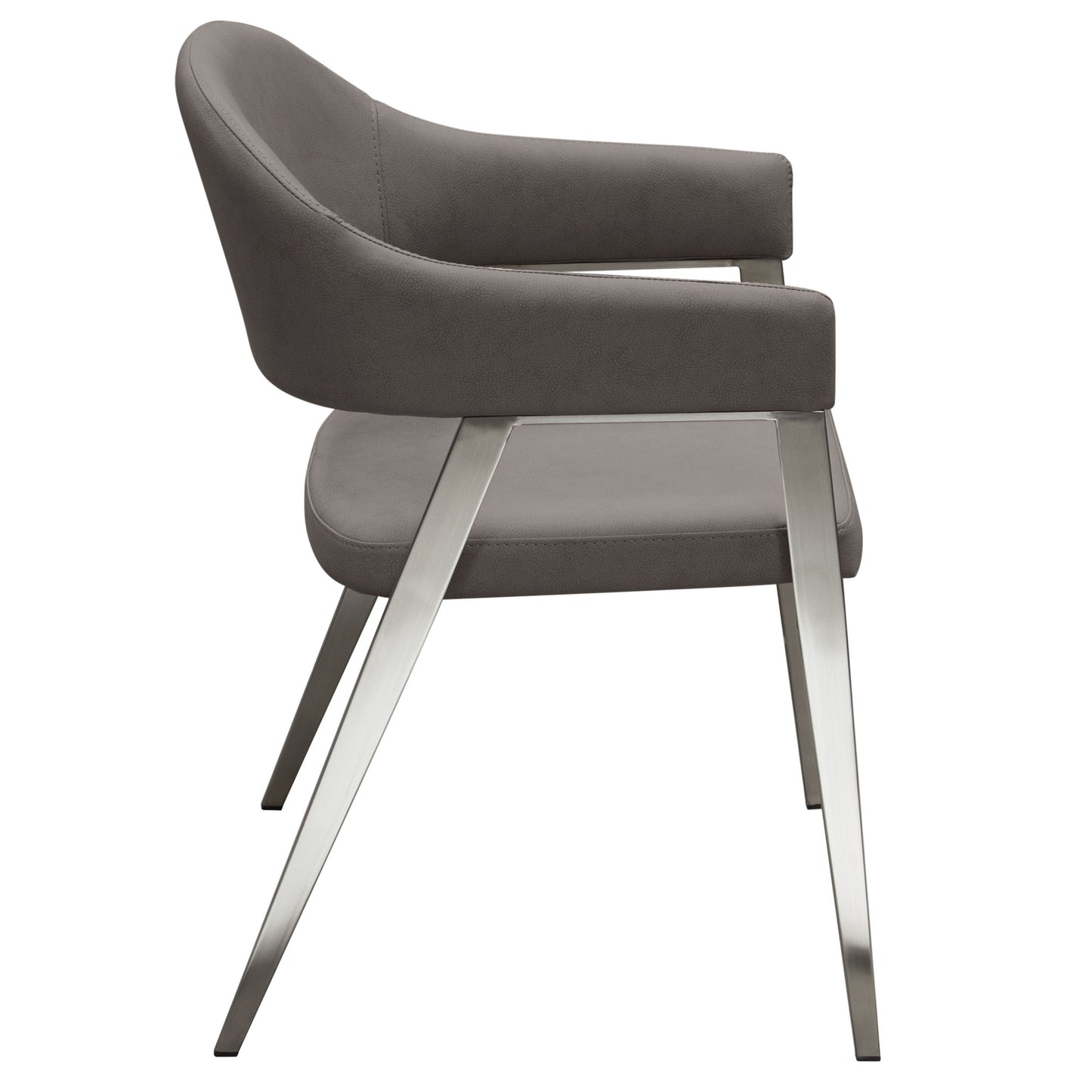 Adele Set of Two Dining/Accent Chairs in Leatherette w/ Brushed Stainless Steel Leg by Diamond Sofa