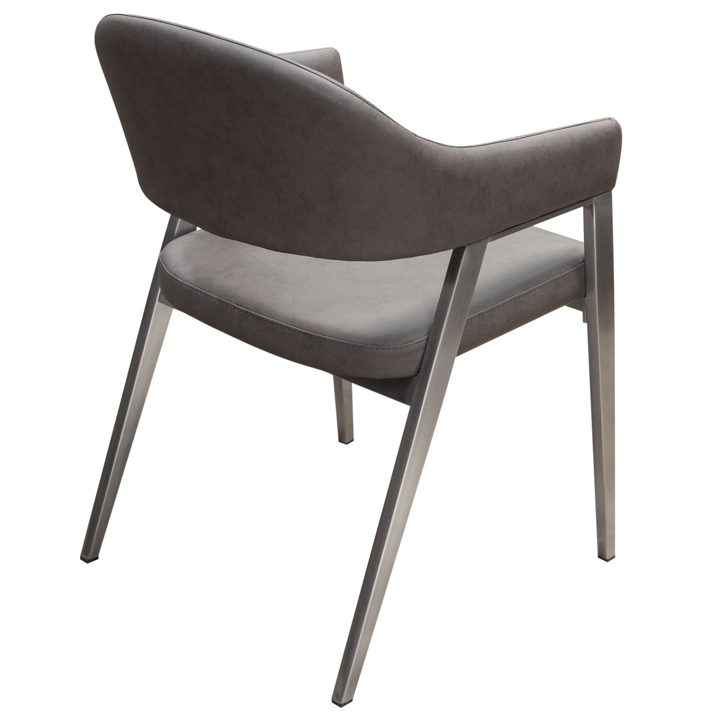 Adele Set of Two Dining/Accent Chairs in Leatherette w/ Brushed Stainless Steel Leg by Diamond Sofa