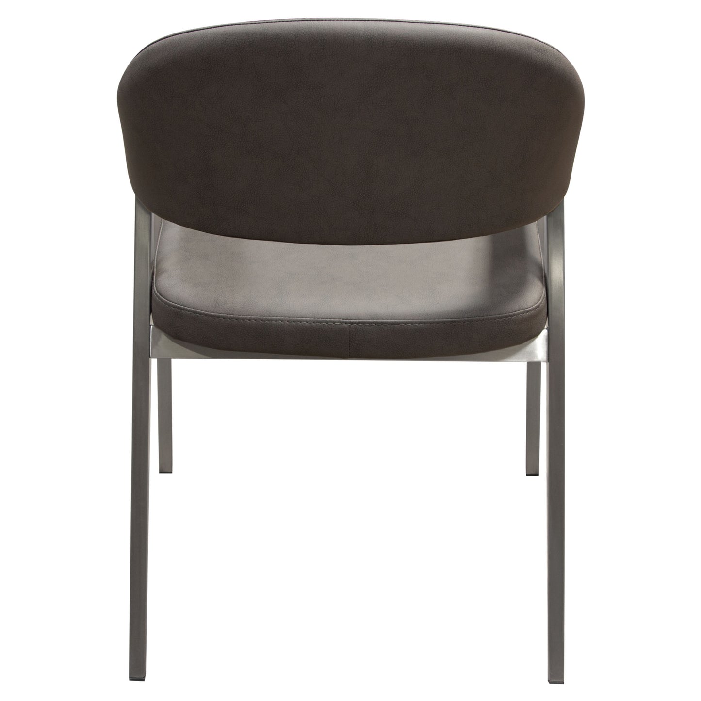 Adele Set of Two Dining/Accent Chairs in Leatherette w/ Brushed Stainless Steel Leg by Diamond Sofa