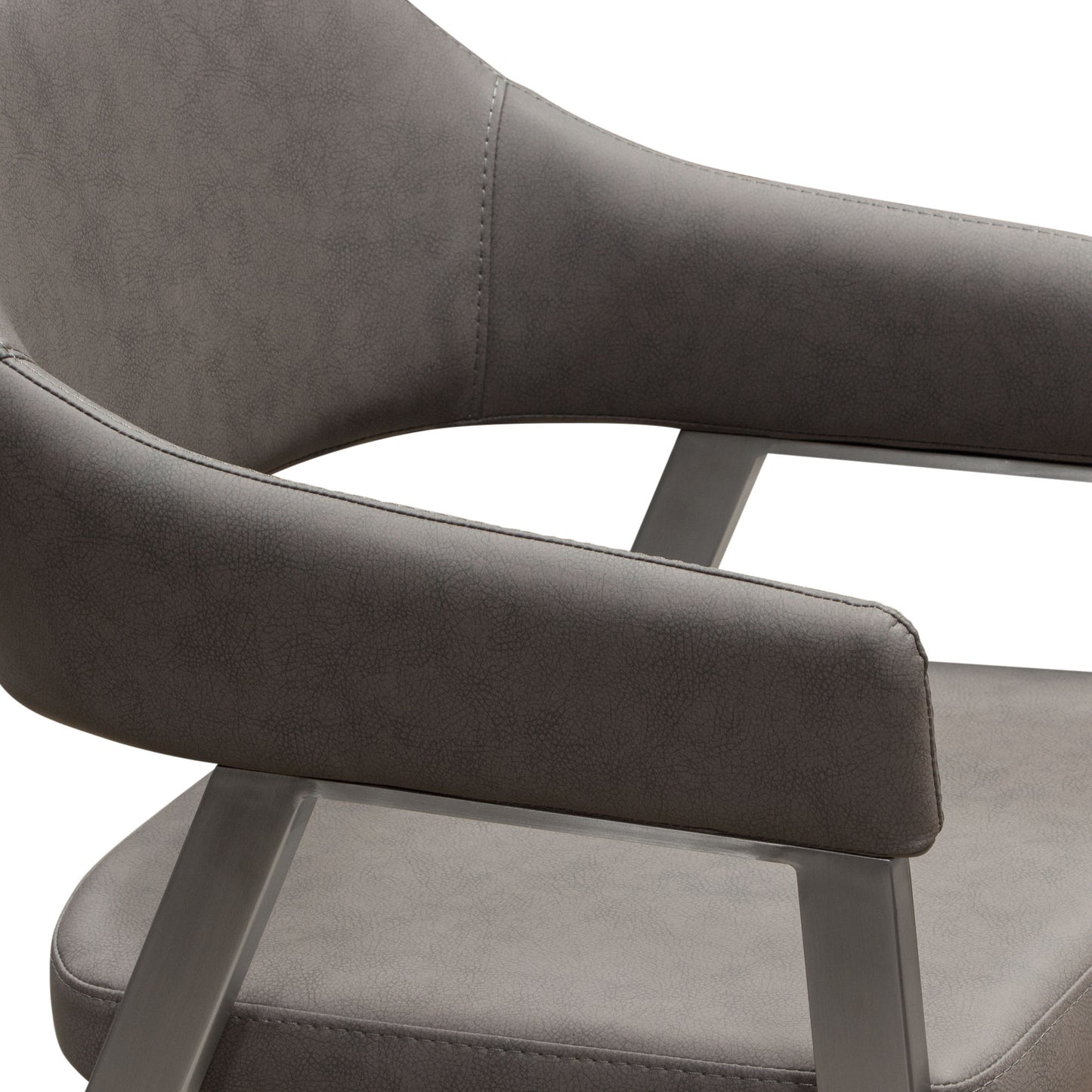 Adele Set of Two Dining/Accent Chairs in Leatherette w/ Brushed Stainless Steel Leg by Diamond Sofa