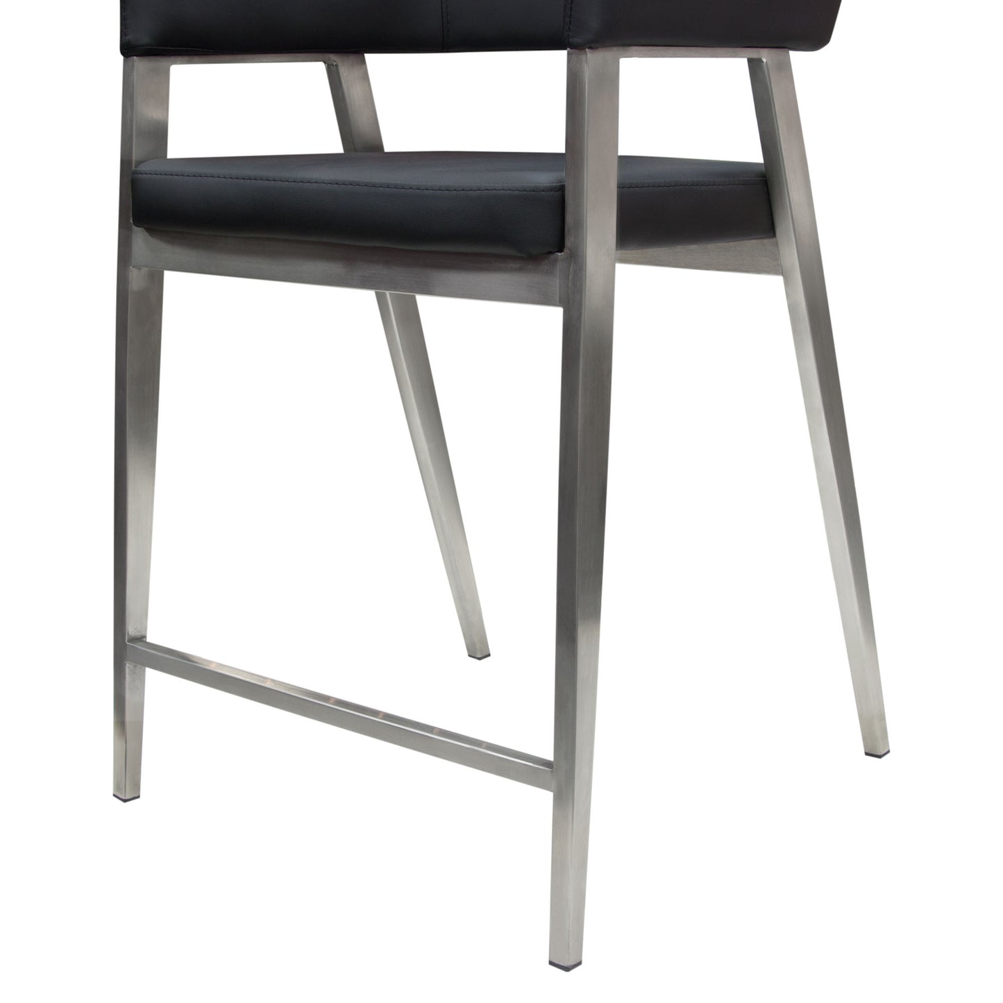 Adele Set of Two Counter Height Chairs in Leatherette w/ Brushed Stainless Steel Leg by Diamond Sofa