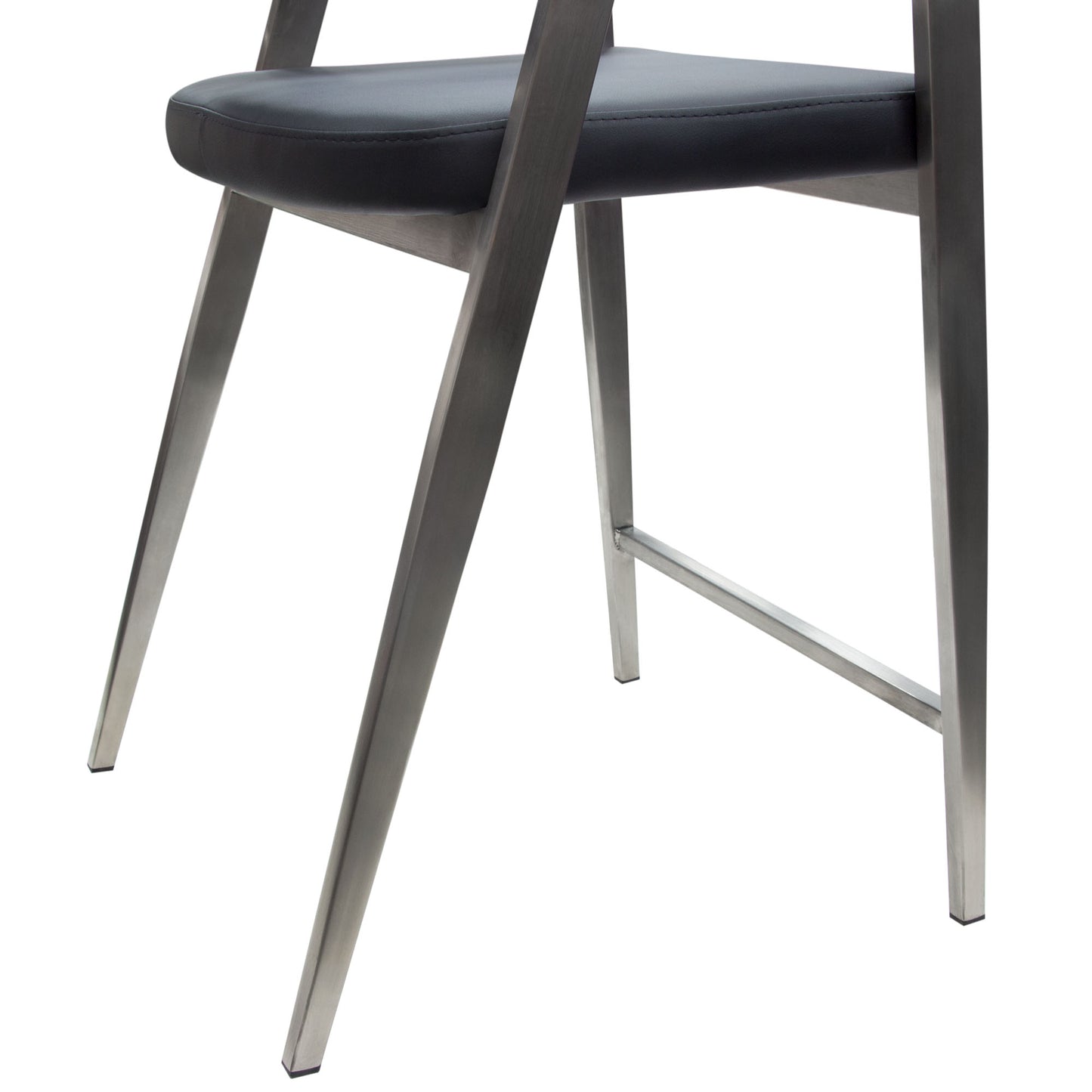 Adele Set of Two Counter Height Chairs in Leatherette w/ Brushed Stainless Steel Leg by Diamond Sofa