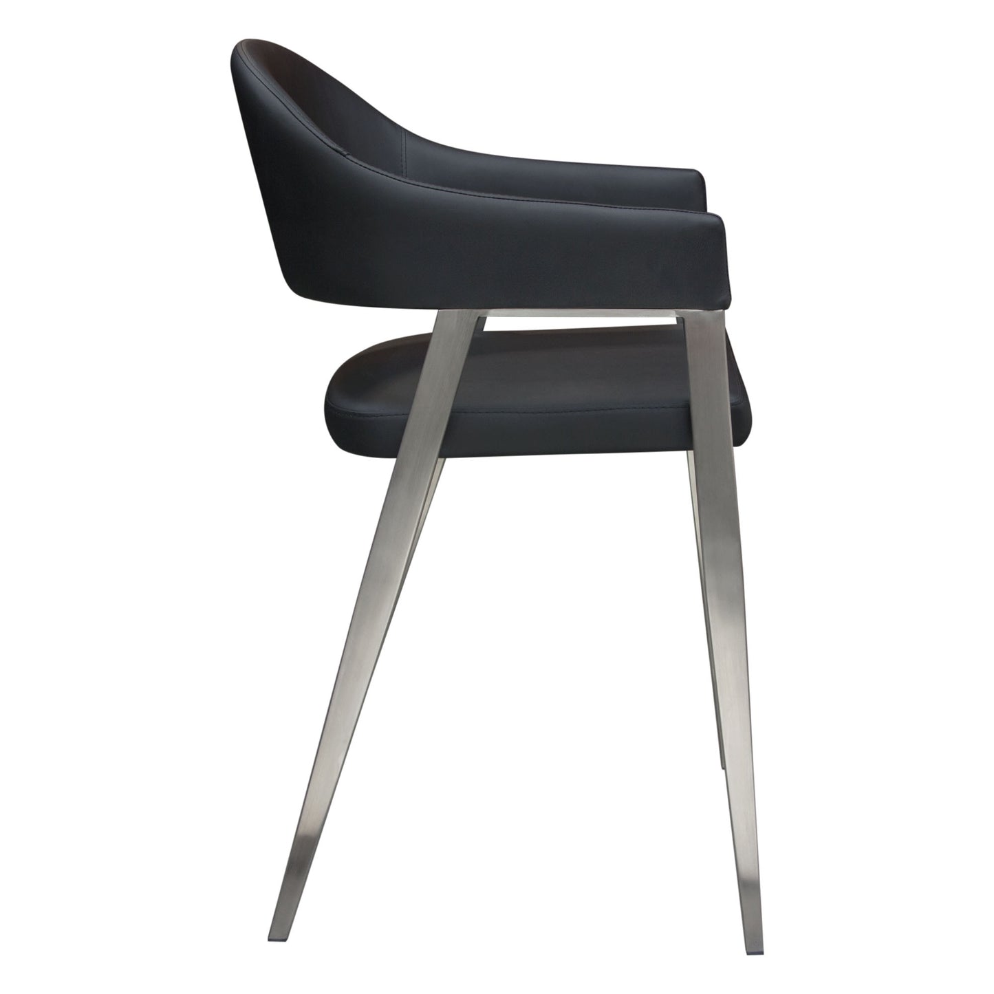 Adele Set of Two Counter Height Chairs in Leatherette w/ Brushed Stainless Steel Leg by Diamond Sofa