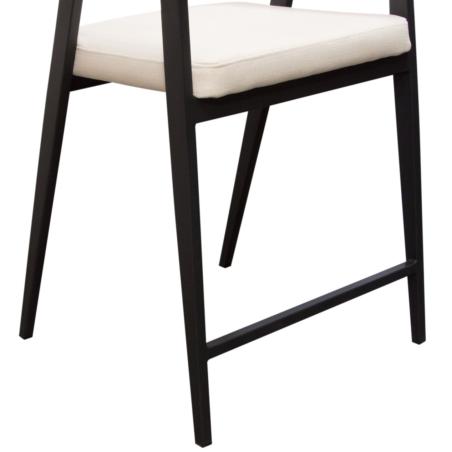 Adele Set of Two Counter Height Chairs in Cream Fabric w/ Black Powder Coated Metal Frame by Diamond Sofa ADELESTCM2PK