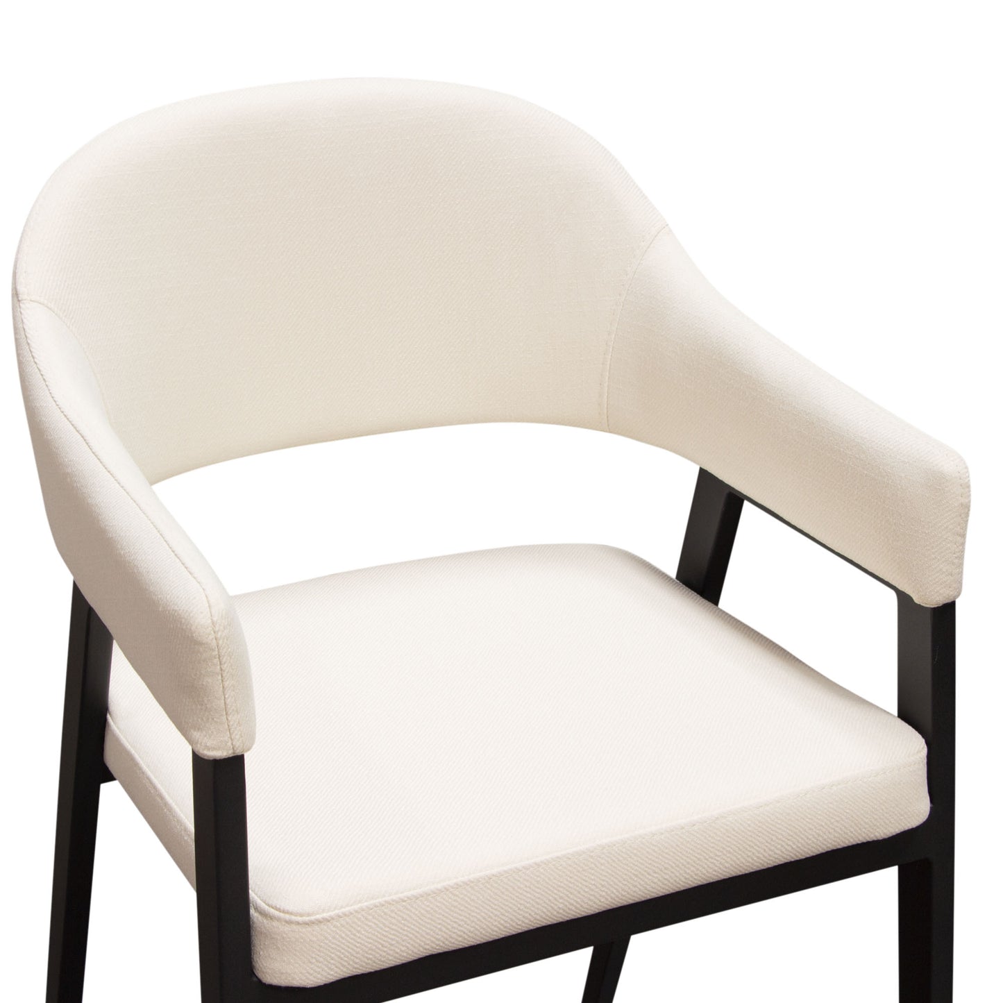 Adele Set of Two Counter Height Chairs in Cream Fabric w/ Black Powder Coated Metal Frame by Diamond Sofa ADELESTCM2PK