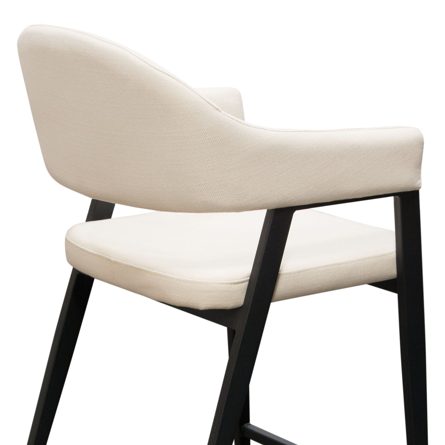 Adele Set of Two Counter Height Chairs in Cream Fabric w/ Black Powder Coated Metal Frame by Diamond Sofa ADELESTCM2PK