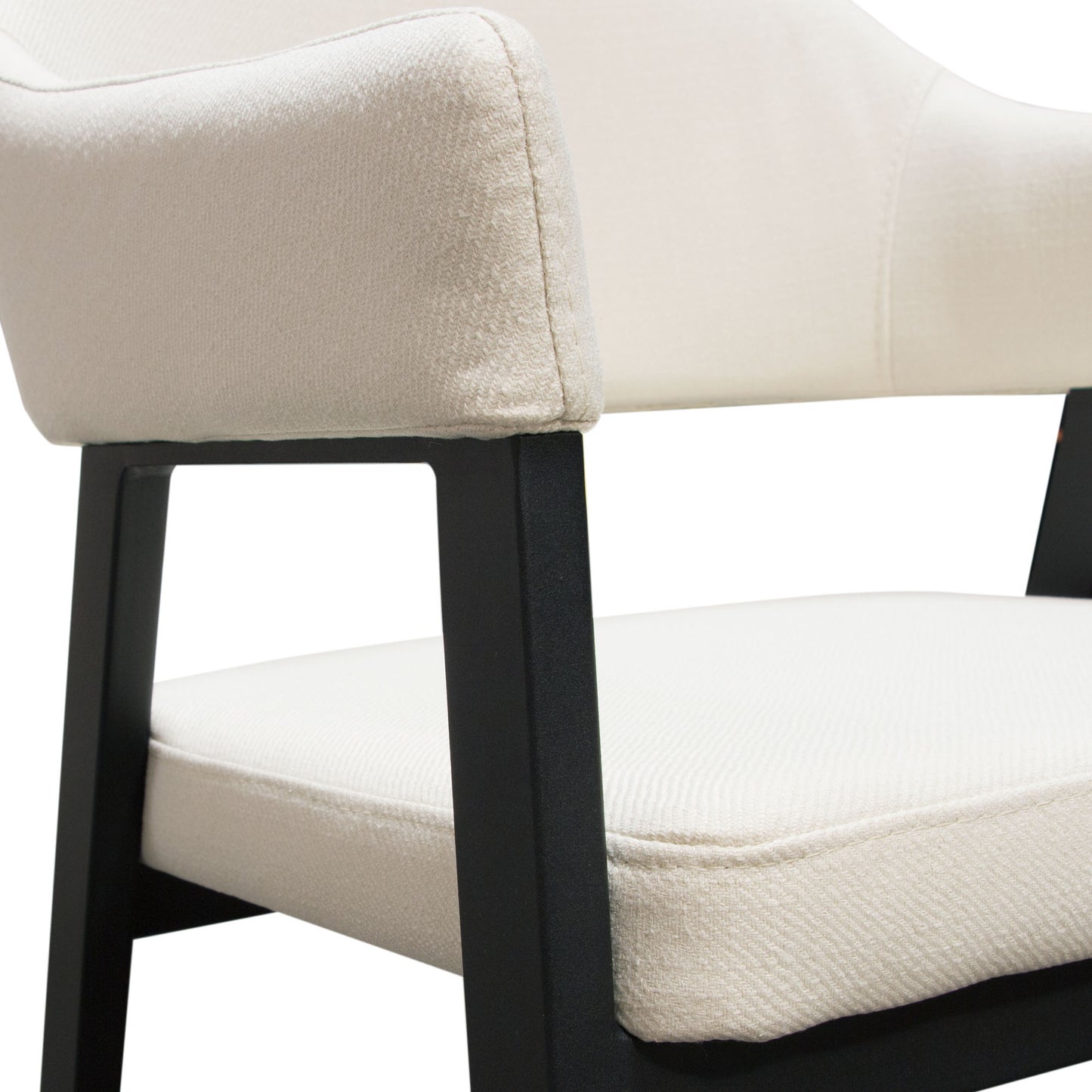 Adele Set of Two Counter Height Chairs in Cream Fabric w/ Black Powder Coated Metal Frame by Diamond Sofa ADELESTCM2PK