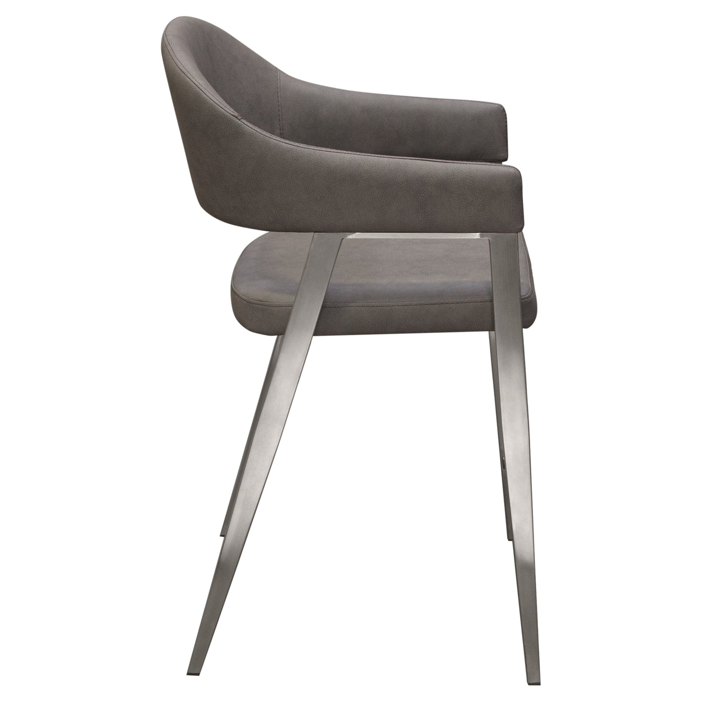 Adele Set of Two Counter Height Chairs in Leatherette w/ Brushed Stainless Steel Leg by Diamond Sofa