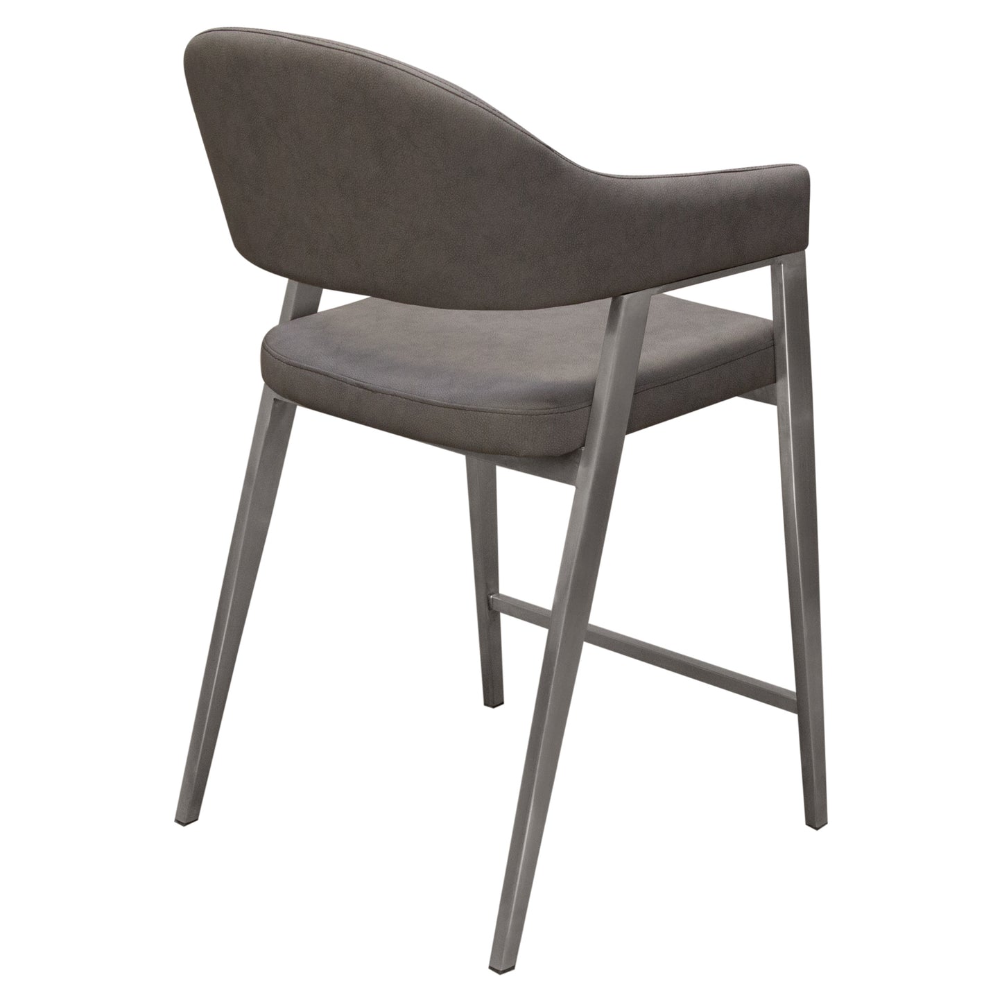 Adele Set of Two Counter Height Chairs in Leatherette w/ Brushed Stainless Steel Leg by Diamond Sofa