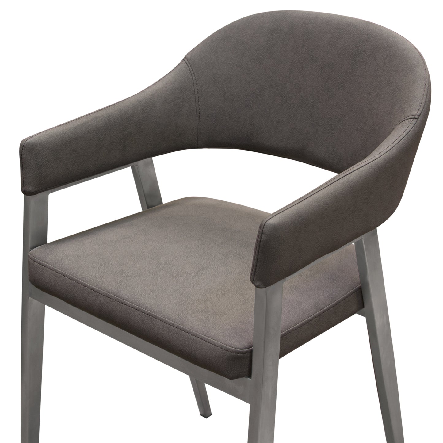 Adele Set of Two Counter Height Chairs in Leatherette w/ Brushed Stainless Steel Leg by Diamond Sofa