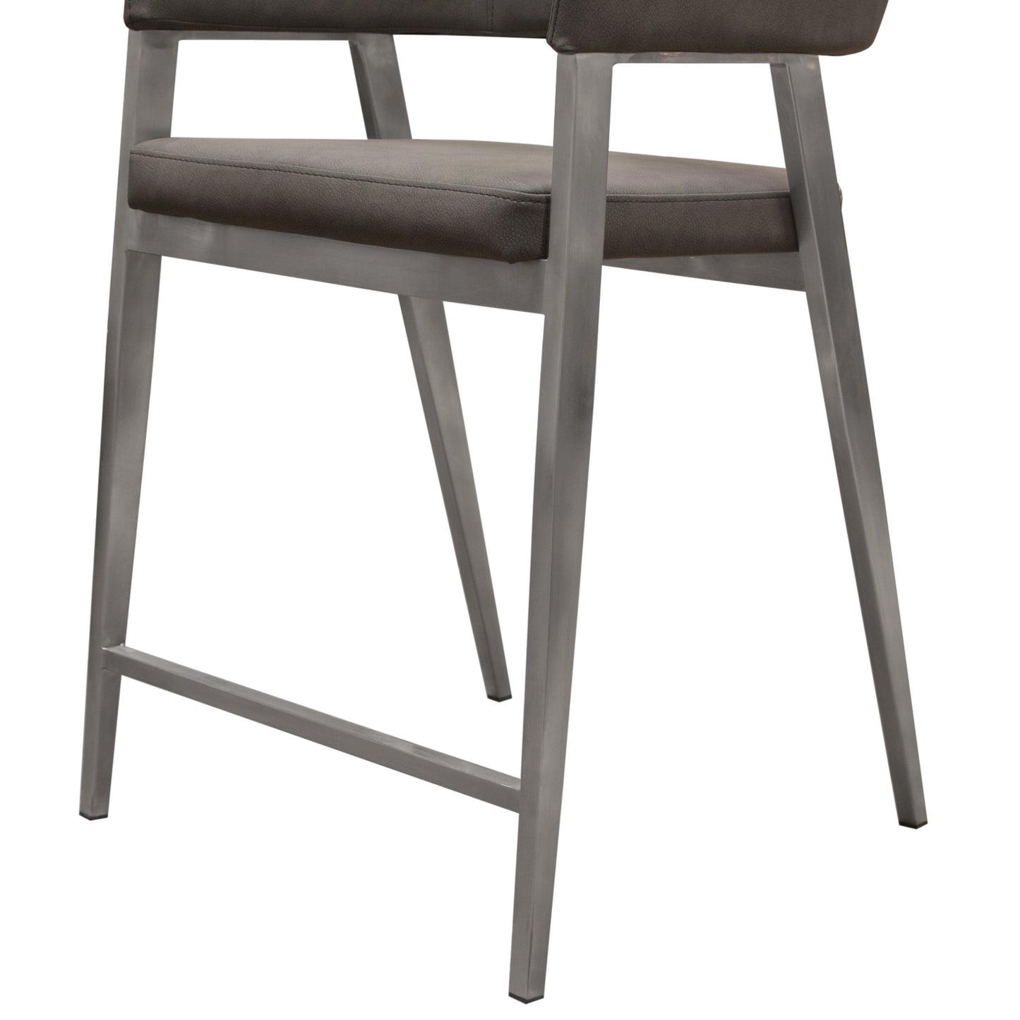 Adele Set of Two Counter Height Chairs in Leatherette w/ Brushed Stainless Steel Leg by Diamond Sofa