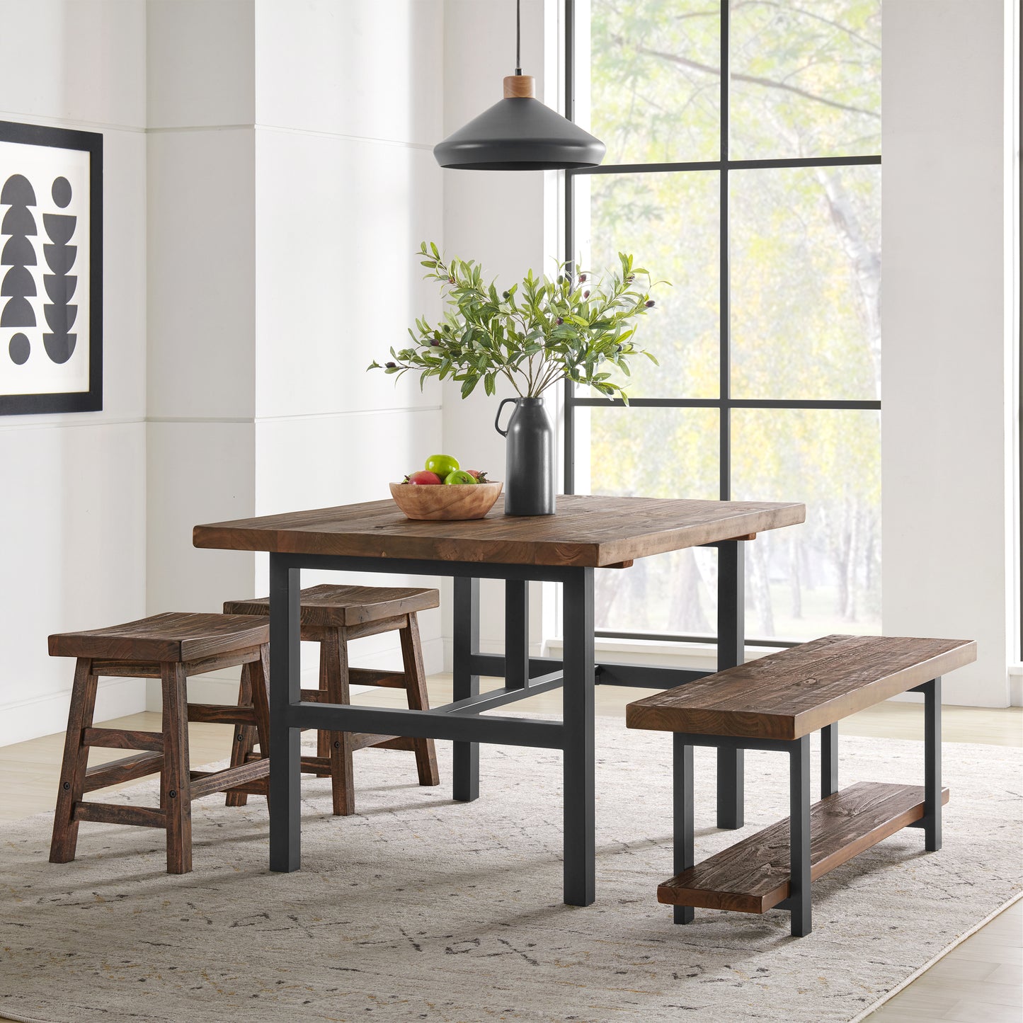 ALATERRE Pomona Metal and Wood Dining Table AMBA1720