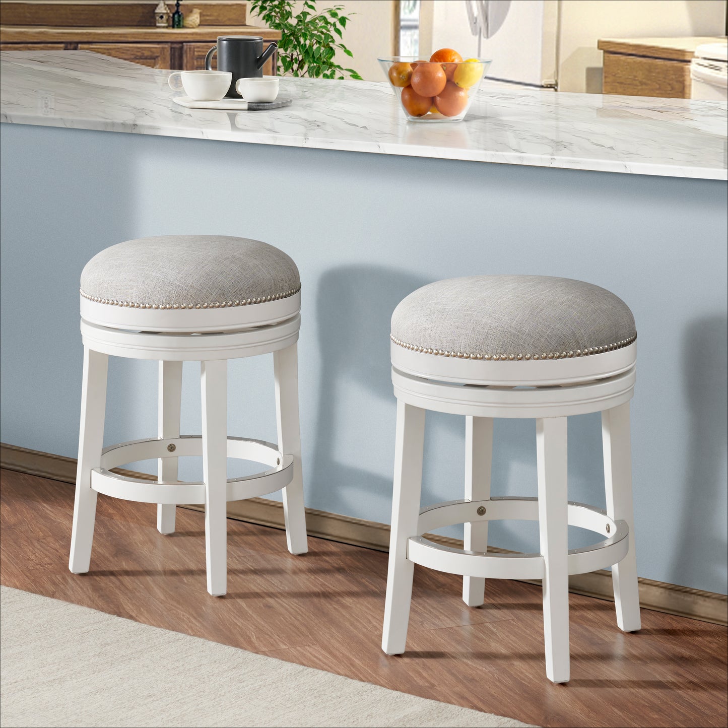 ALATERRE Clara Swivel Counter Height Stool, Set of 2