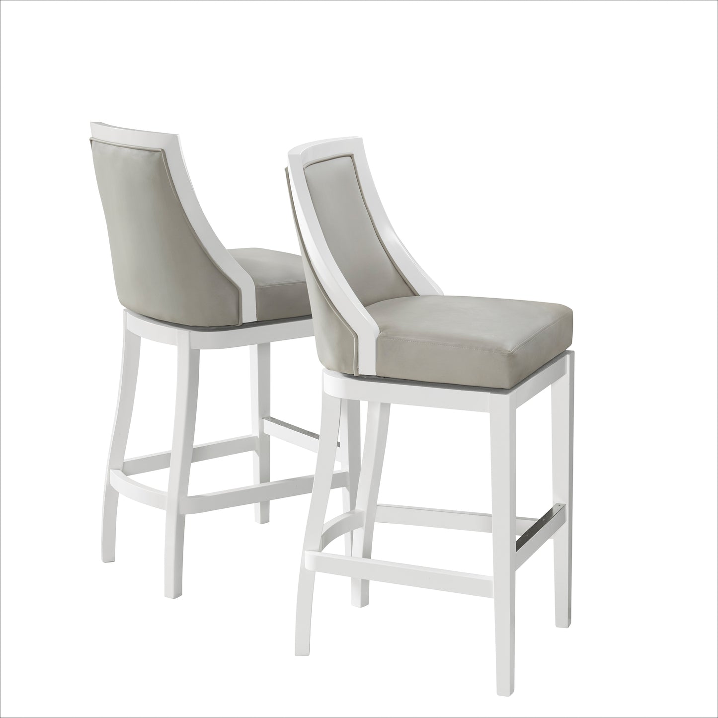 ALATERRE Ellie Bar Height Stool with Back, Set of 2