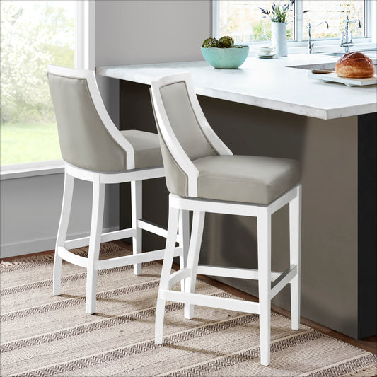 ALATERRE Ellie Bar Height Stool with Back, Set of 2