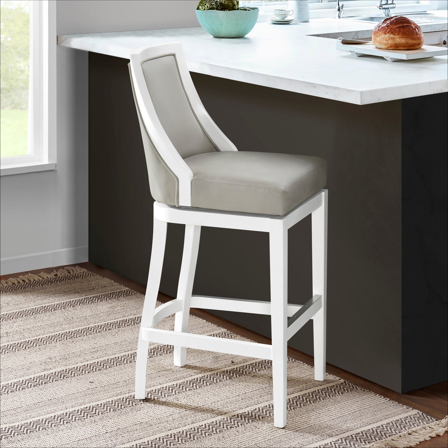 ALATERRE Ellie Bar Height Stool with Back