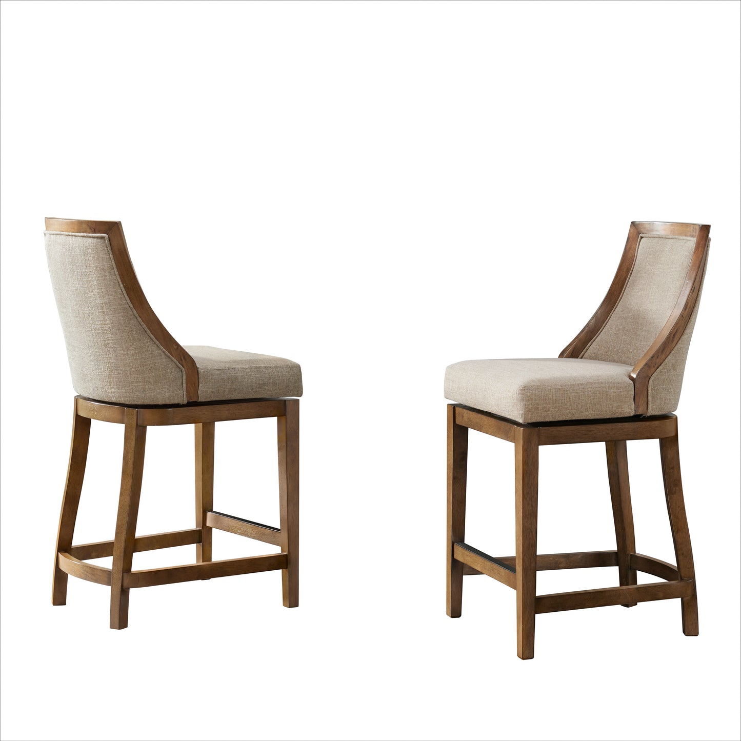 ALATERRE Ellie Counter Height Stool with Back, Set of 2