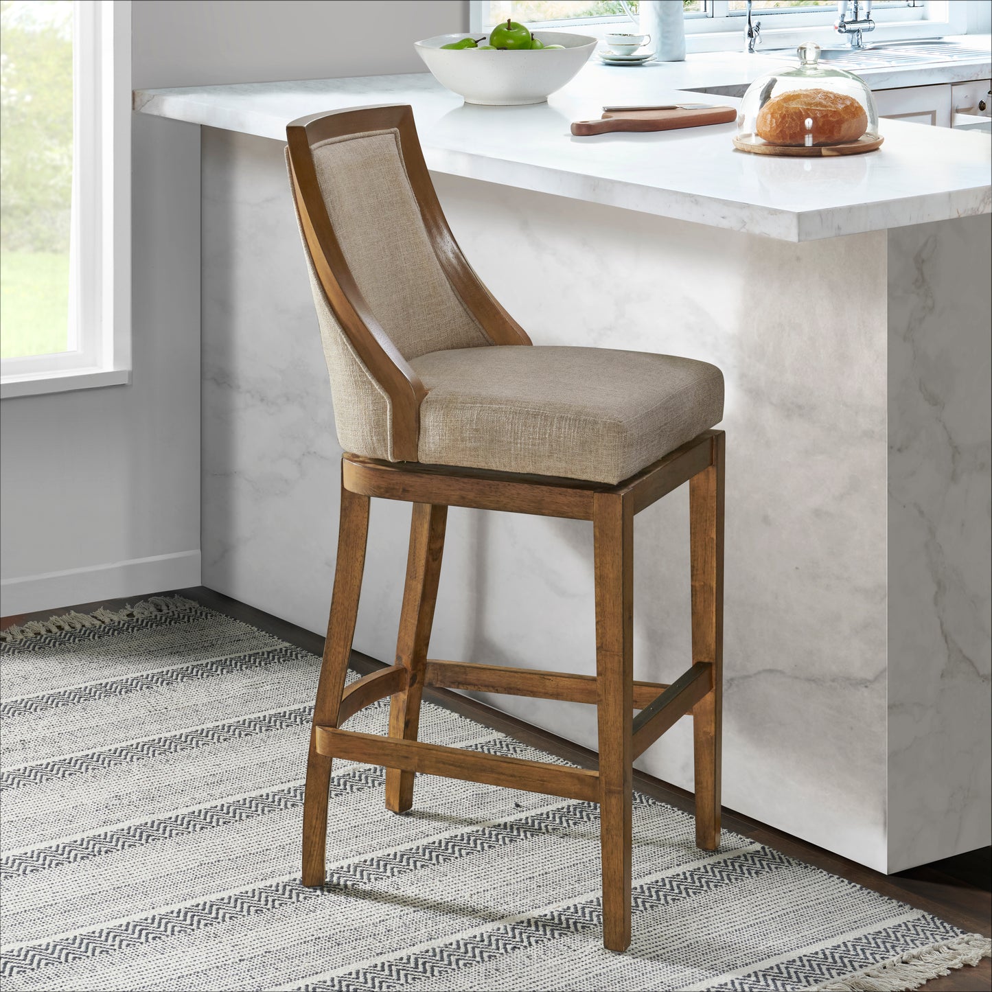 ALATERRE Ellie Bar Height Stool with Back