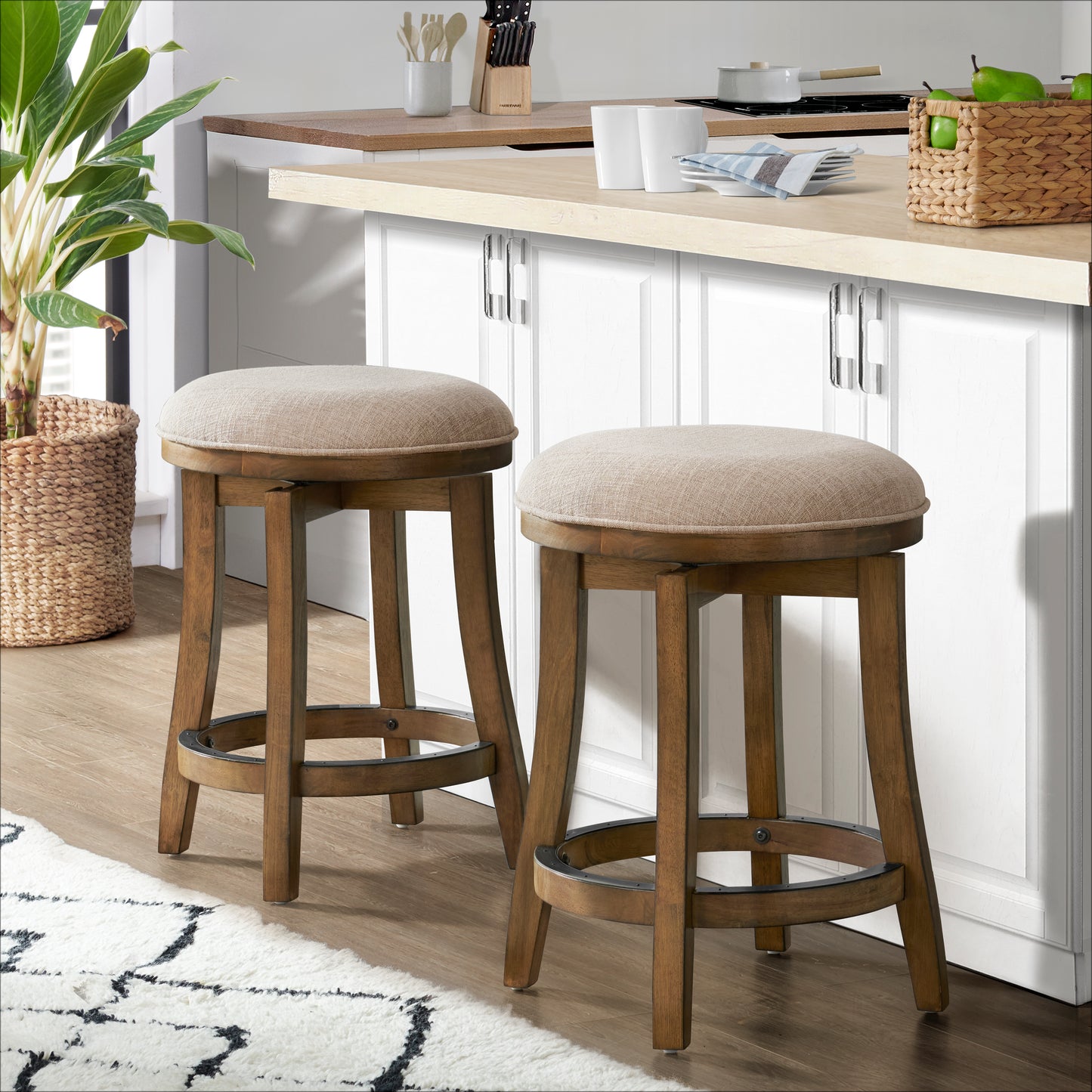 ALATERRE Ellie Counter Height Stool, Set of 2