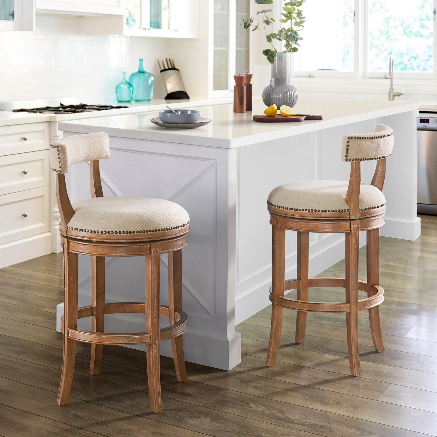 ALATERRE Hanover Swivel Bar Height Bar Stool