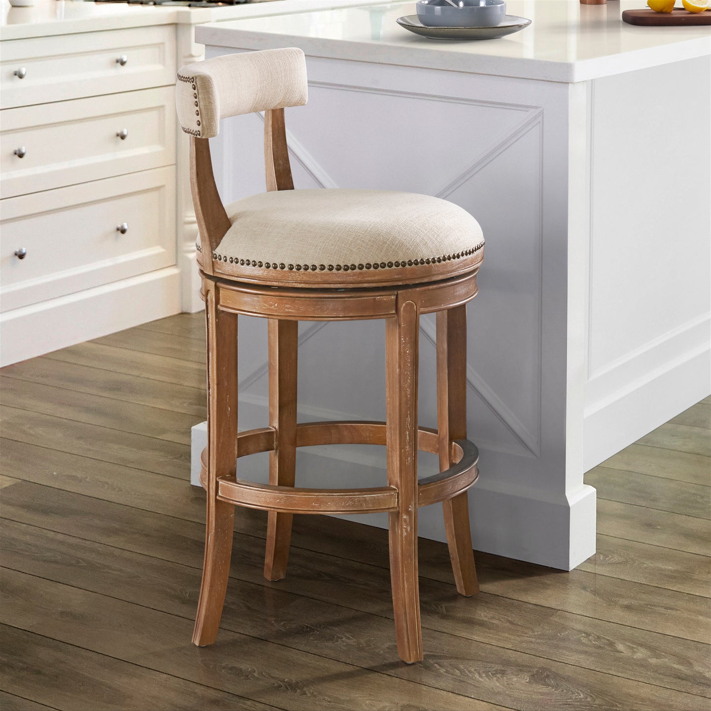 ALATERRE Hanover Swivel Bar Height Bar Stool