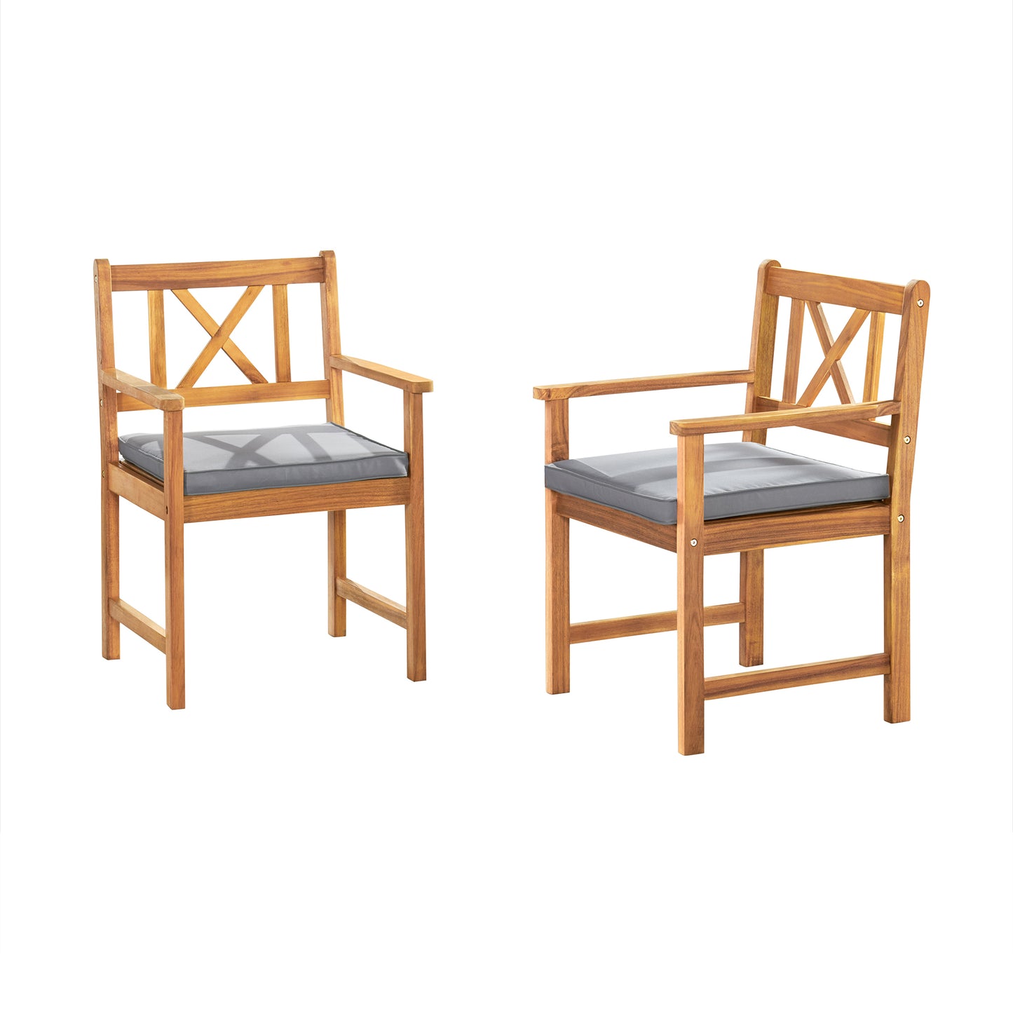 ALATERRE Manchester Acacia Wood Outdoor Dining Set with Round Dining Table and 4 Dining Chair with Cushions, Set of 5 ANMC0445ANO