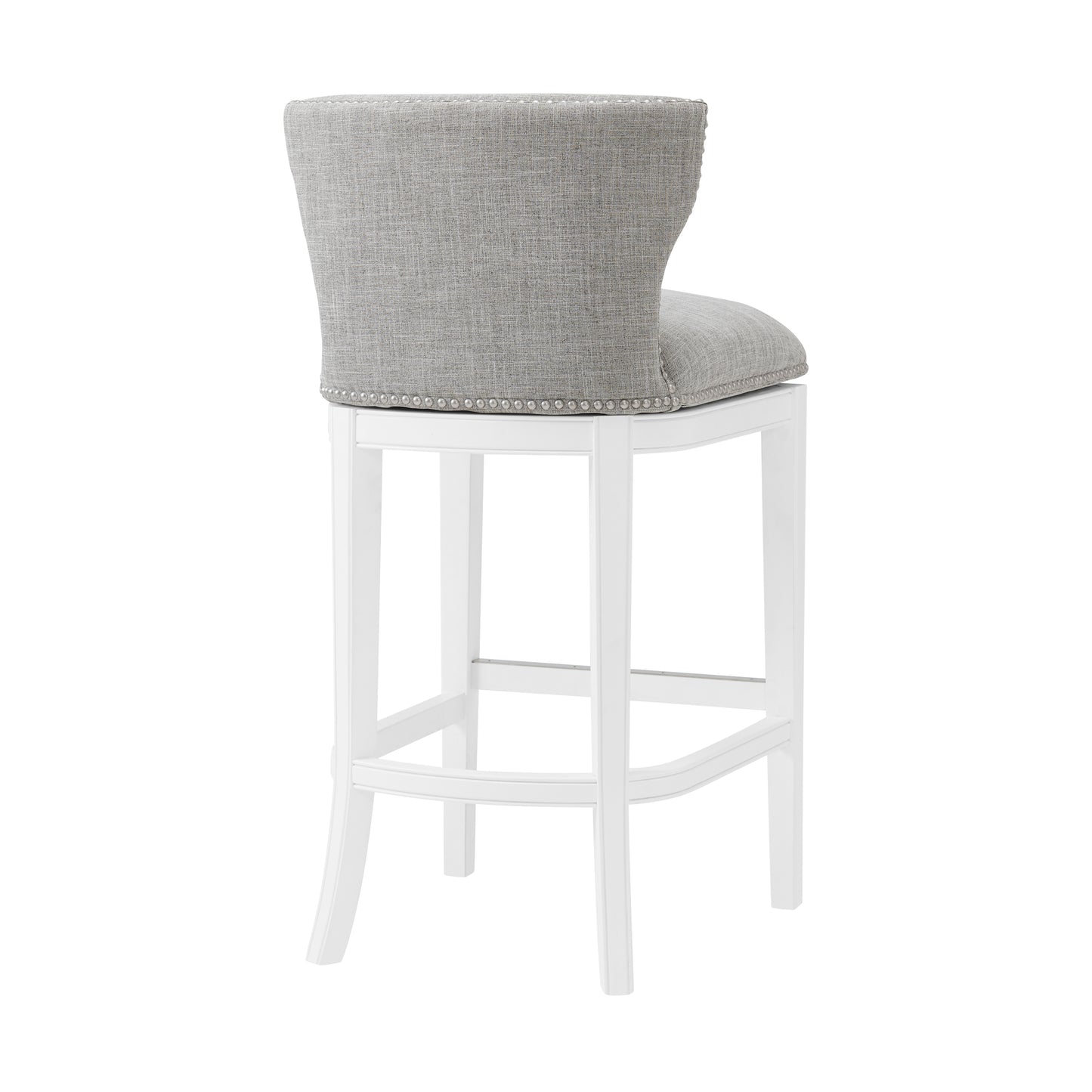 ALATERRE Miranda Swivel Bar Height Bar Stool, Set of 2, White ANMR02FDCR2