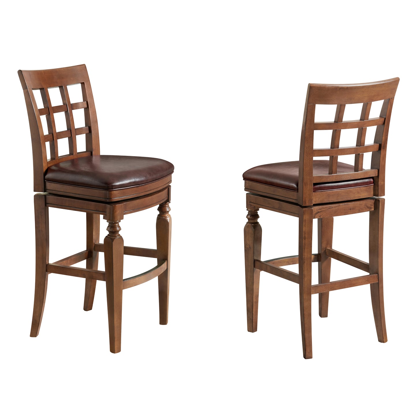 ALATERRE Napa Bar Height Stool with Back, Set of 2, Mahogany ANNA02PDCR2