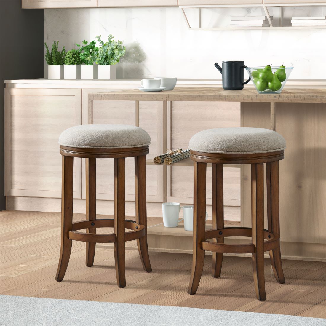 ALATERRE Natick Counter Height Stool, Set of 2