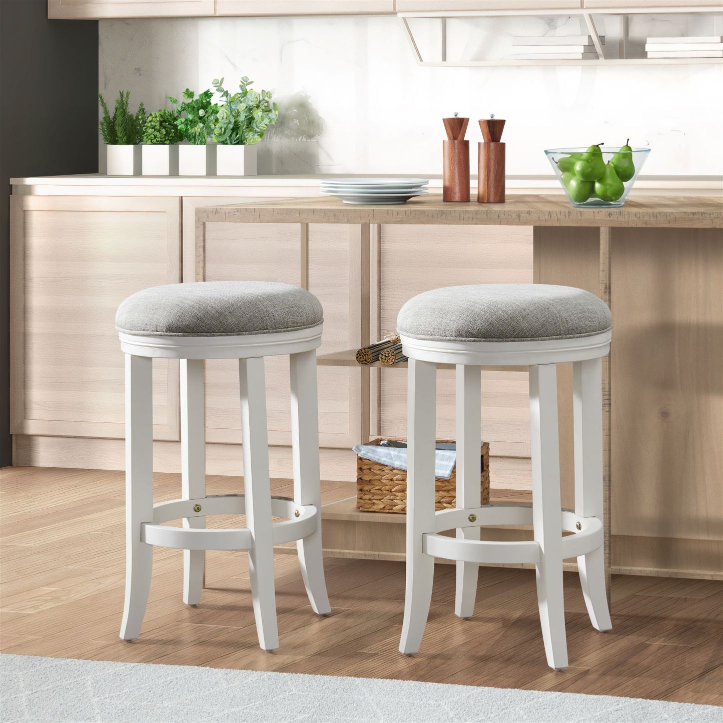 ALATERRE Natick Counter Height Stool, Set of 2