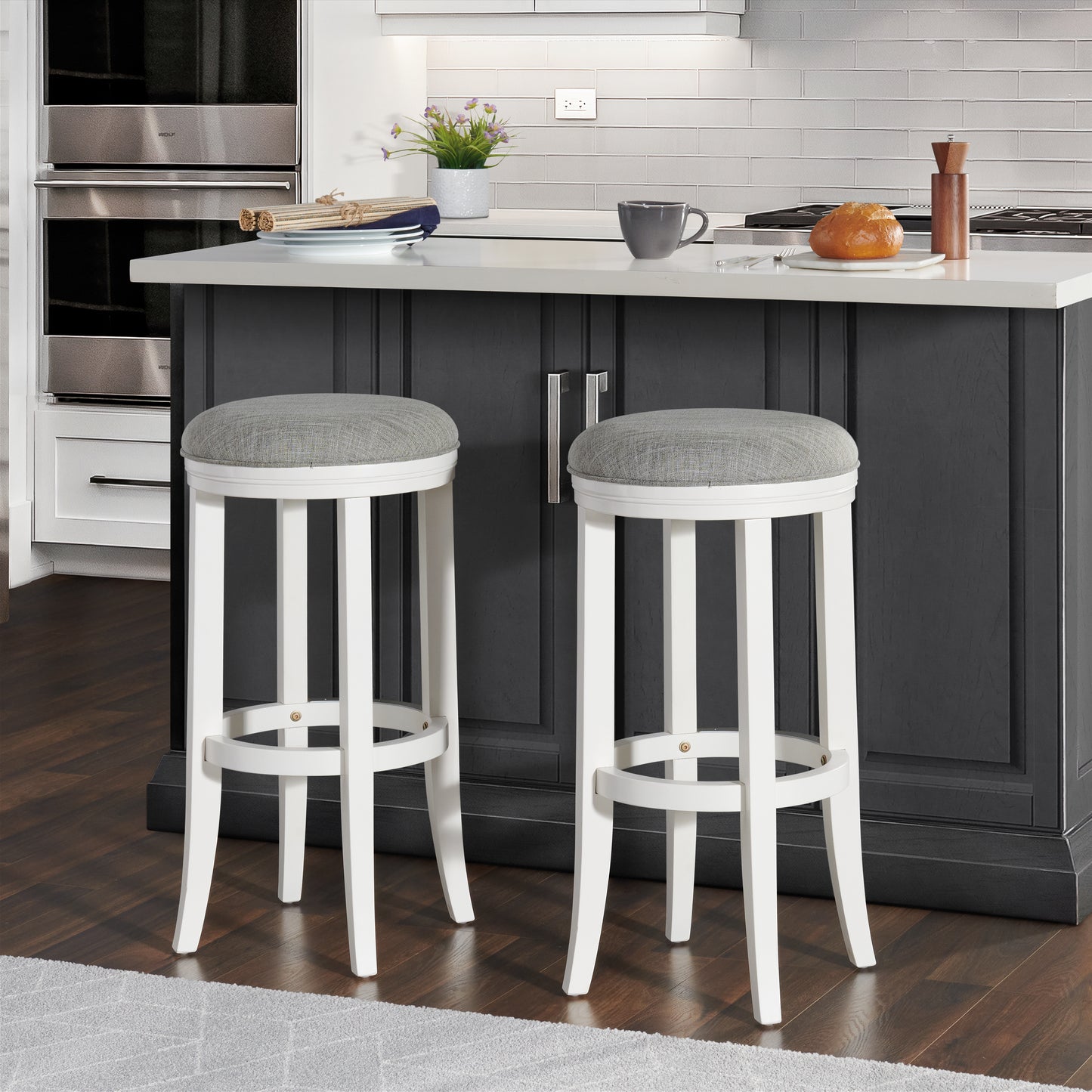 ALATERRE Natick Bar Height Stool, Set of 2