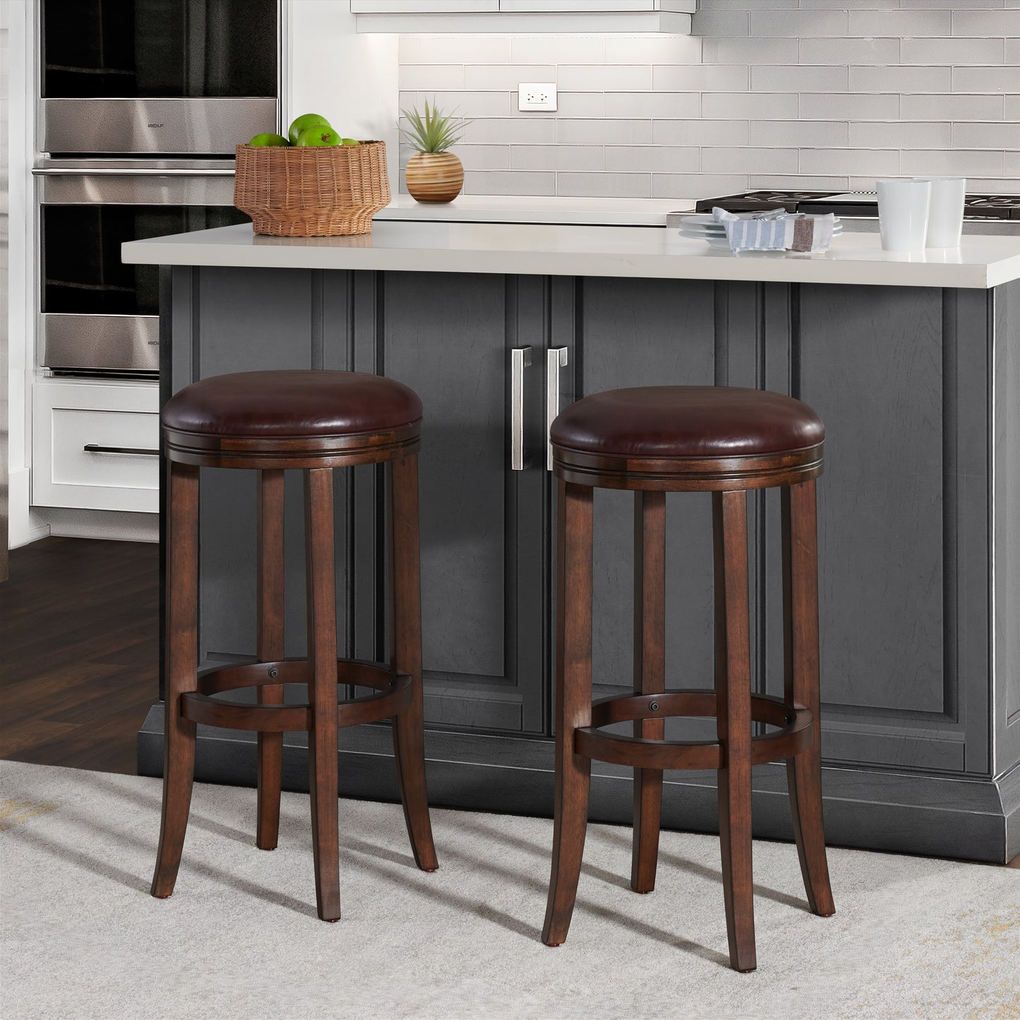 ALATERRE Natick Bar Height Stool, Set of 2