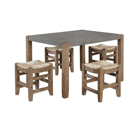 ALATERRE Newport 6-Piece Wood Dining Set with Table, Four Stools and Side Buffet Table ANNP14172071