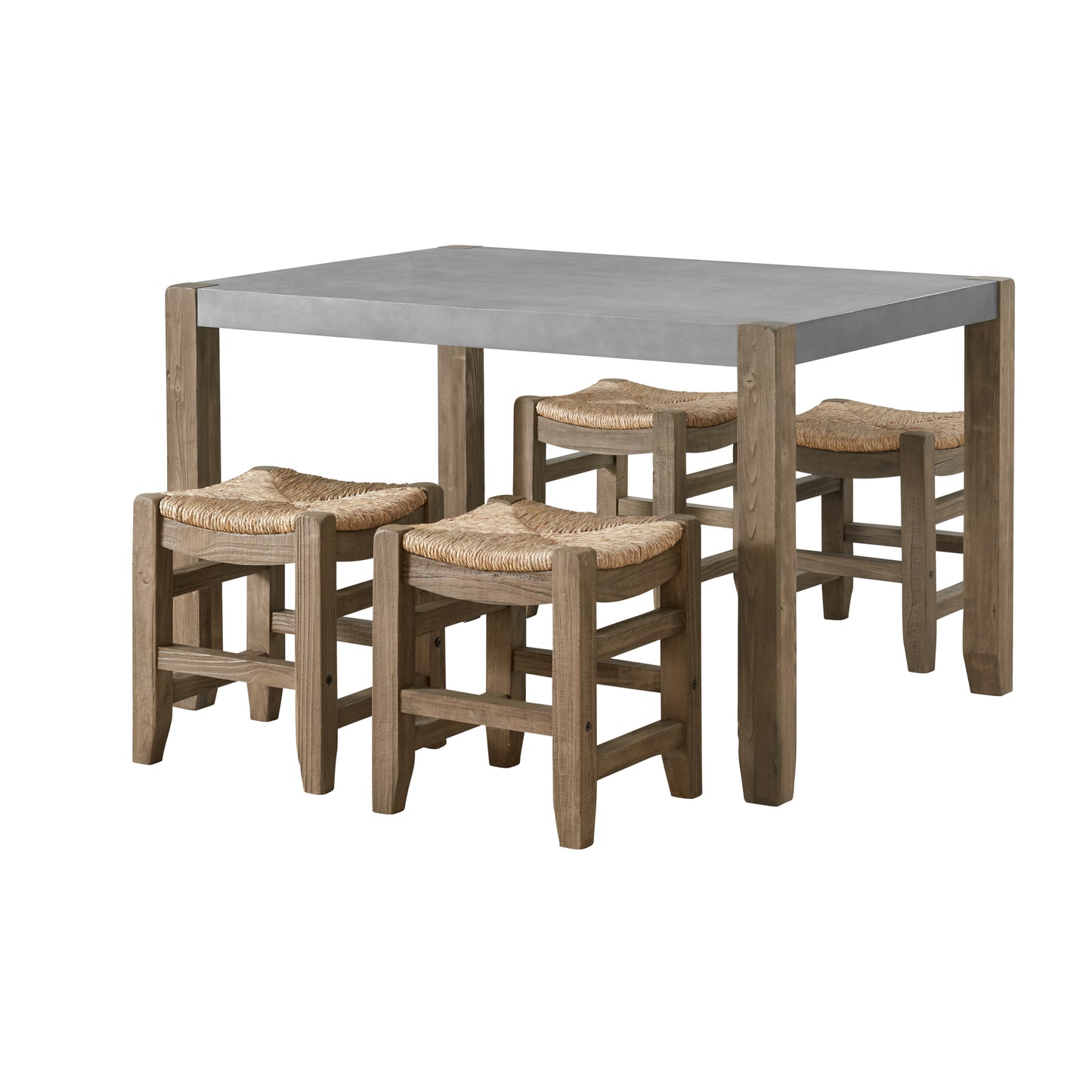 ALATERRE Newport 5-Piece Wood Dining Set with Table and Four Stools ANNP172071