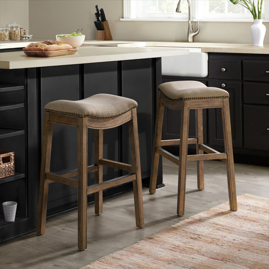 ALATERRE Williston Bar Height Stool, Set of 2