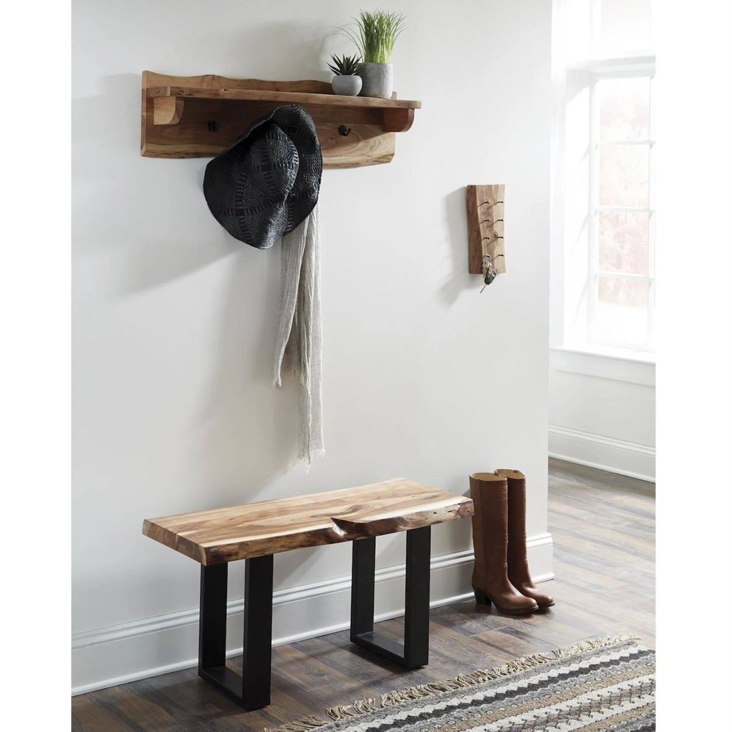 ALATERRE Alpine Natural Live Edge Wood 48" Bench AWAA0420