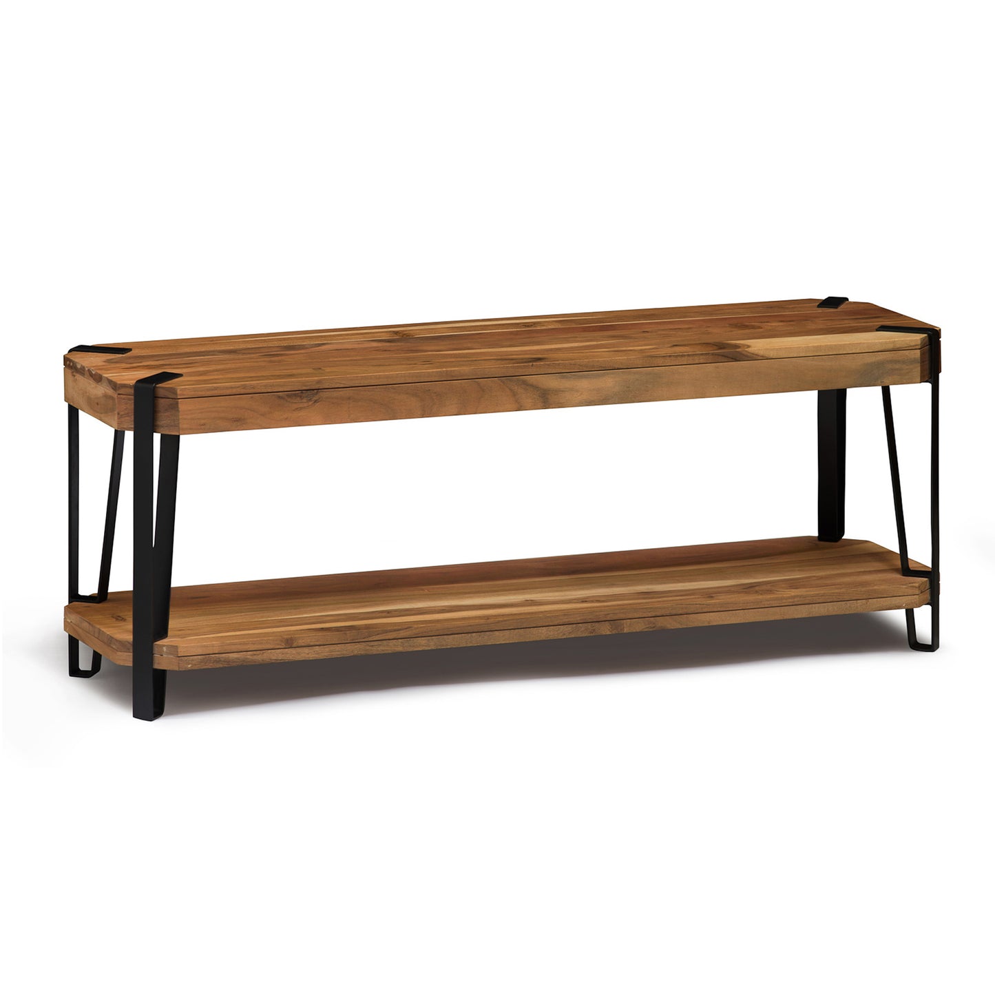 ALATERRE Ryegate Natural Live Edge Solid Wood with Metal 48" Bench, Natural AWCC0420