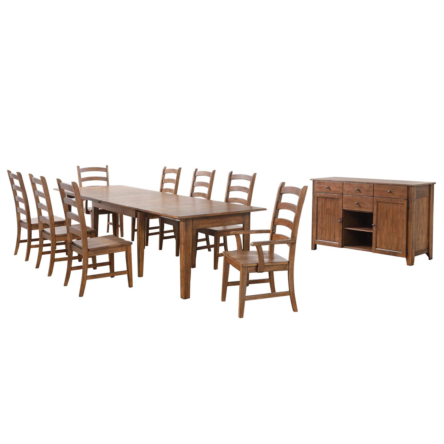 Sunset Trading Simply Brook 10 Piece 134" Rectangular Extendable Table Dining Set DLU-BR134-AMSB10PC