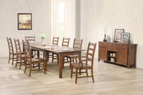 Sunset Trading Simply Brook 10 Piece 134" Rectangular Extendable Table Dining Set DLU-BR134-AMSB10PC