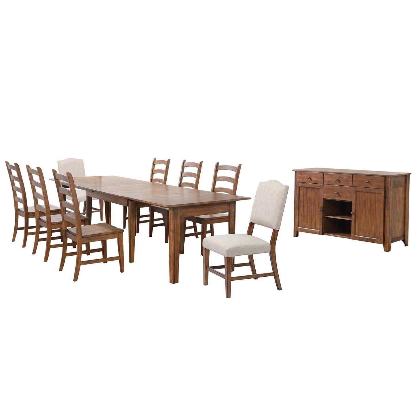 Sunset Trading Simply Brook 10 Piece 134" Rectangular Extendable Dining Set DLU-BR134-C85AMSB10P