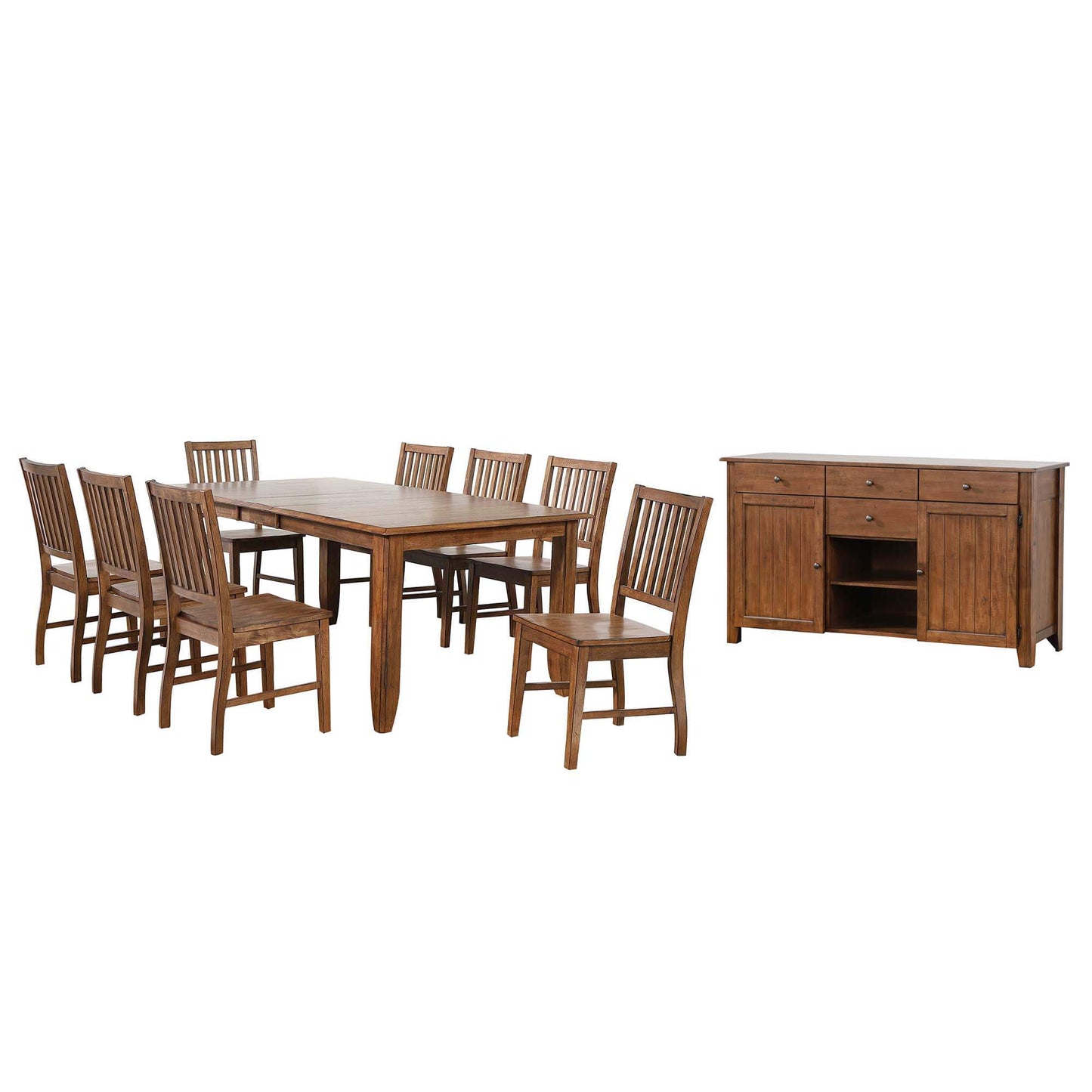 Sunset Trading Simply Brook 10 Piece 72" Rectangular Extendable Table Dining Set DLU-BR4272-C60-AMSB10PC