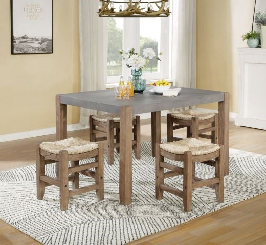 ALATERRE Newport 6-Piece Wood Dining Set with Table, Four Stools and Side Buffet Table ANNP14172071