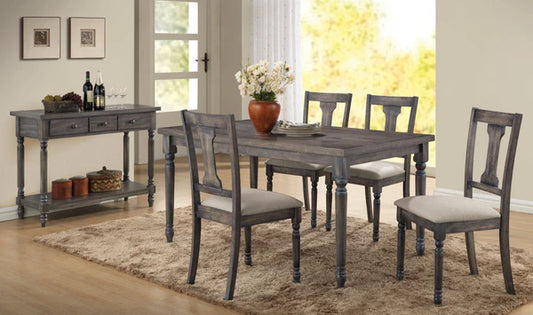 Benzara Weathered Looking Dining Table, Gray BM157230